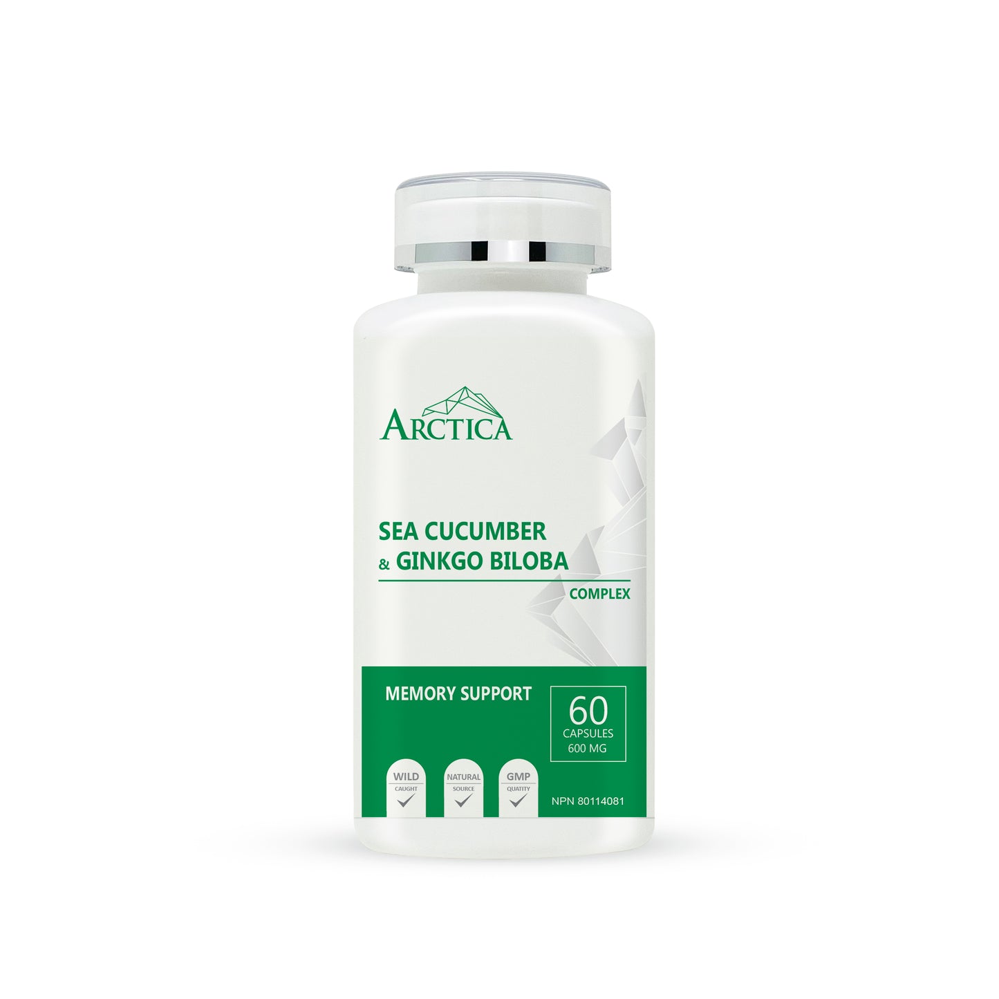 Complexe de concombre de mer et ginkgo biloba, soutien de la mémoire, 600 mg × 60 capsules