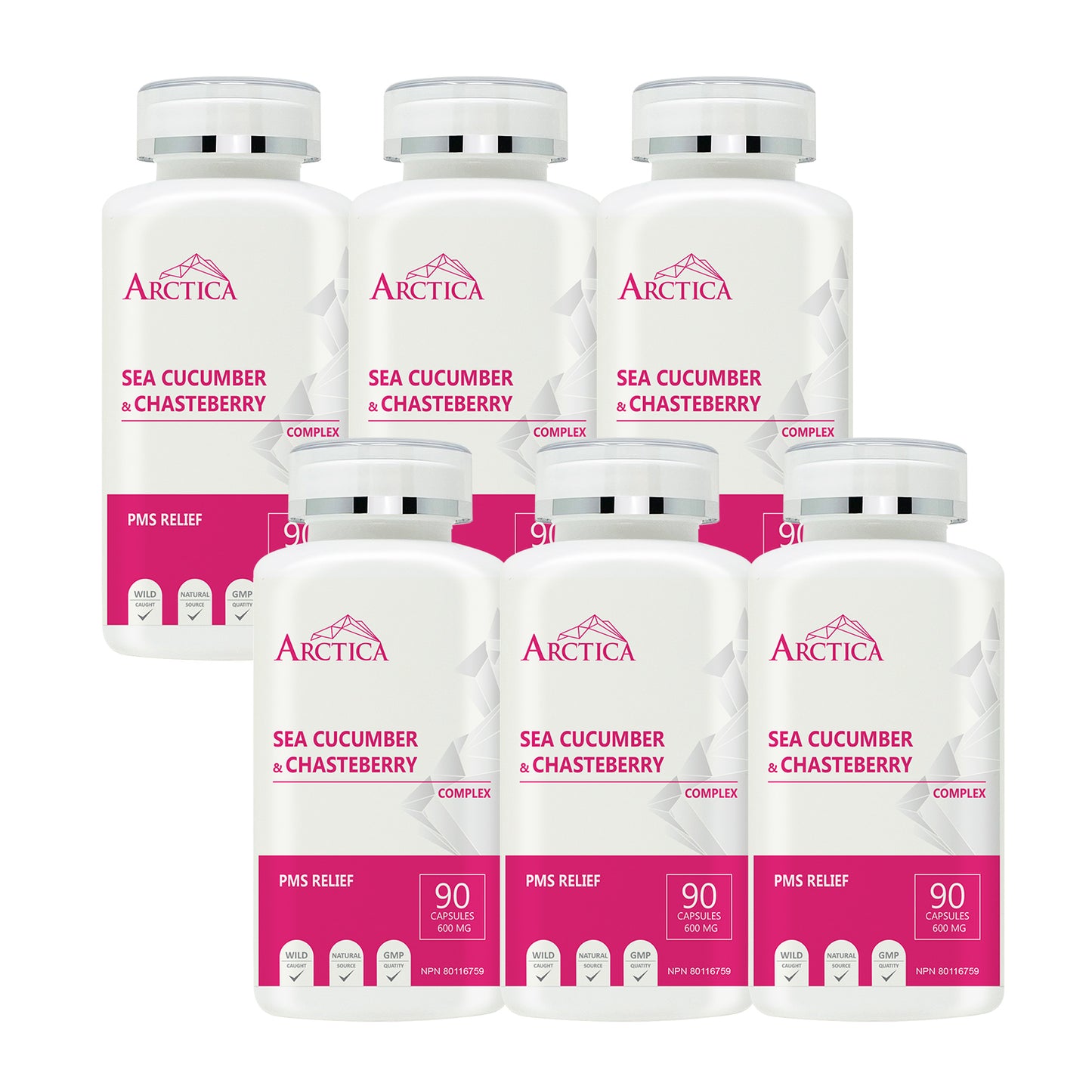 Sea Cucumber & Chasteberry Complex Capsule, PMS Relief, 600 mg × 90 caps