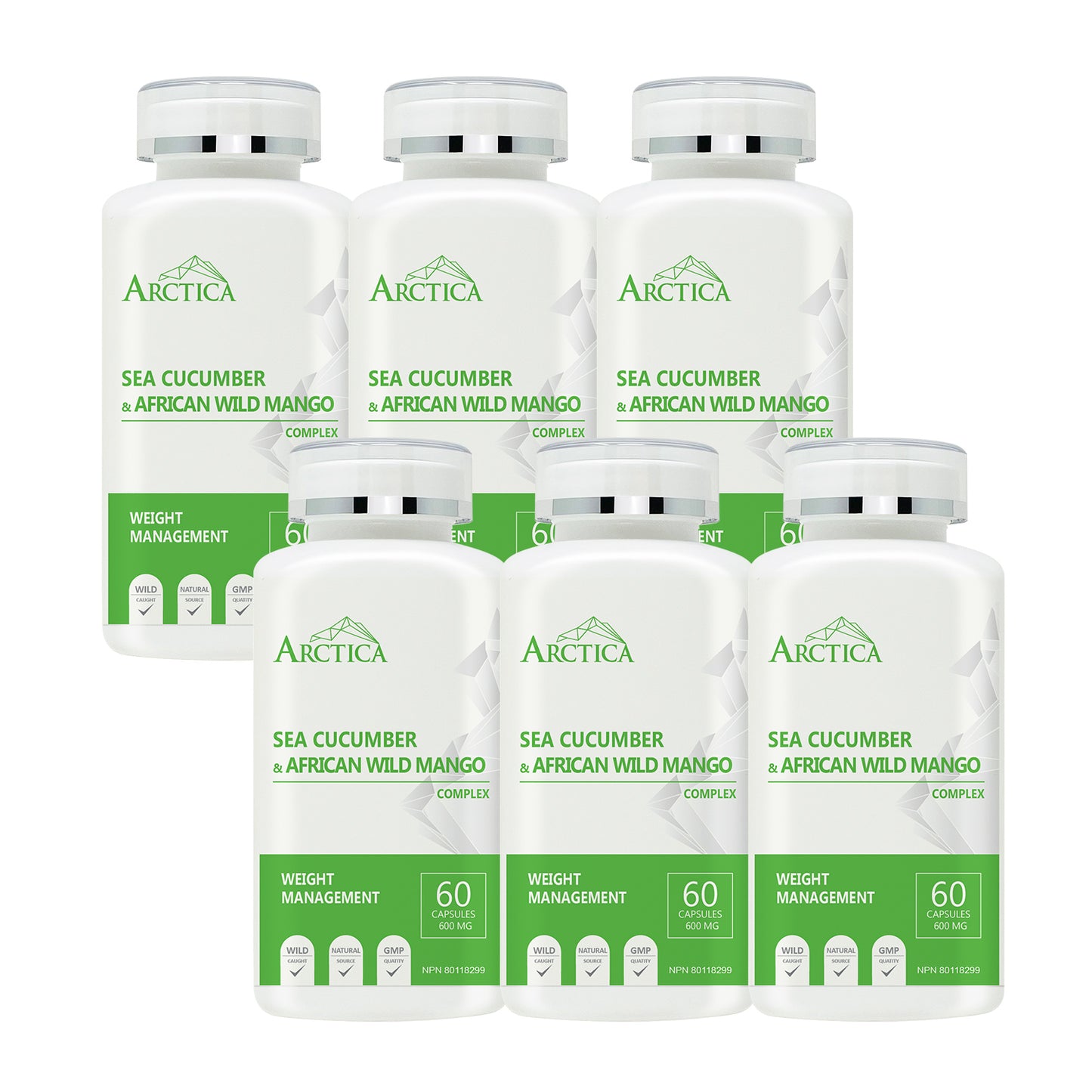 Sea Cucumber & African Wild Mango Complex Capsule, Weight Management, 600 mg × 60 caps