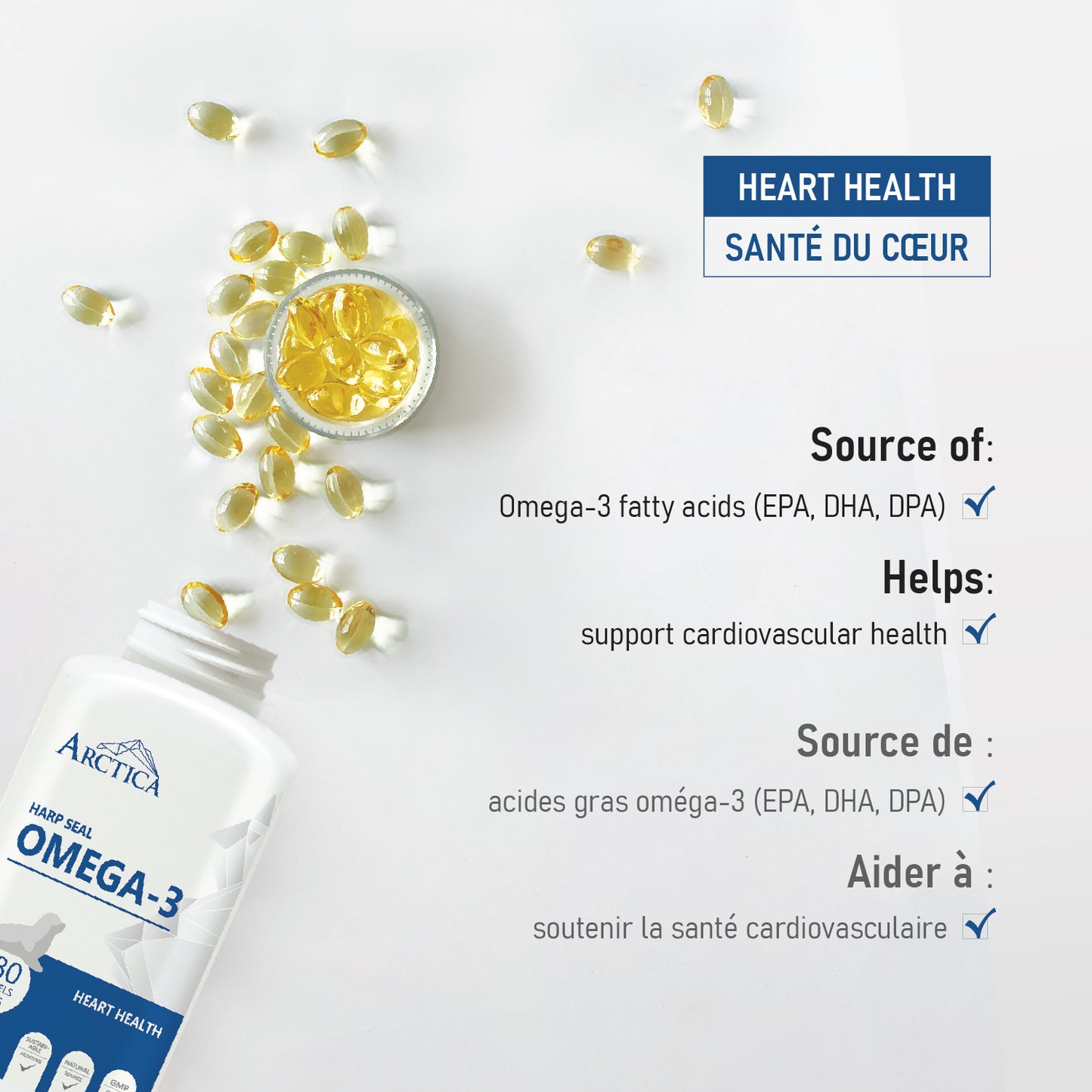 Harp Seal Oil Omega-3 Capsule, Heart Health, 500 mg × 180 softgels