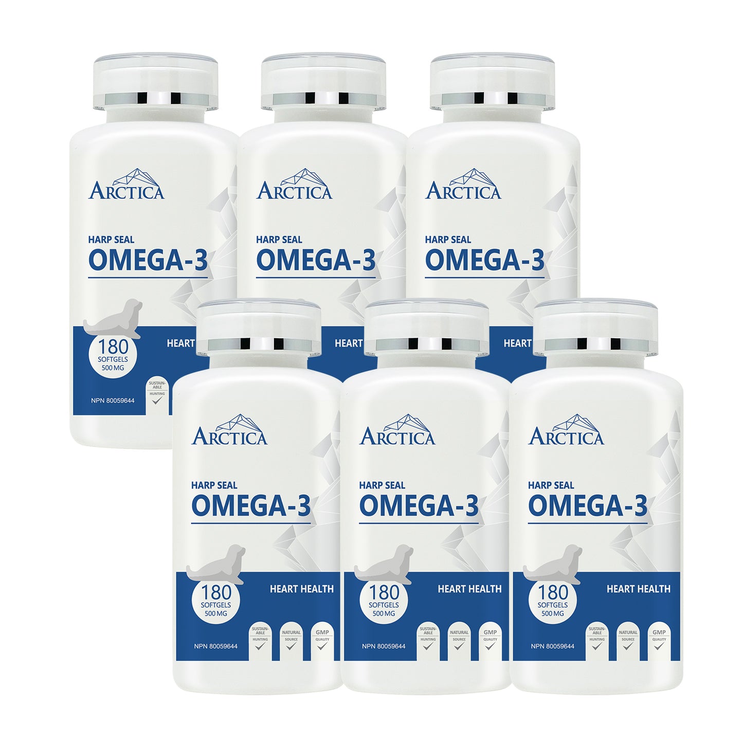 Harp Seal Oil Omega-3 Capsule, Heart Health, 500 mg × 180 softgels