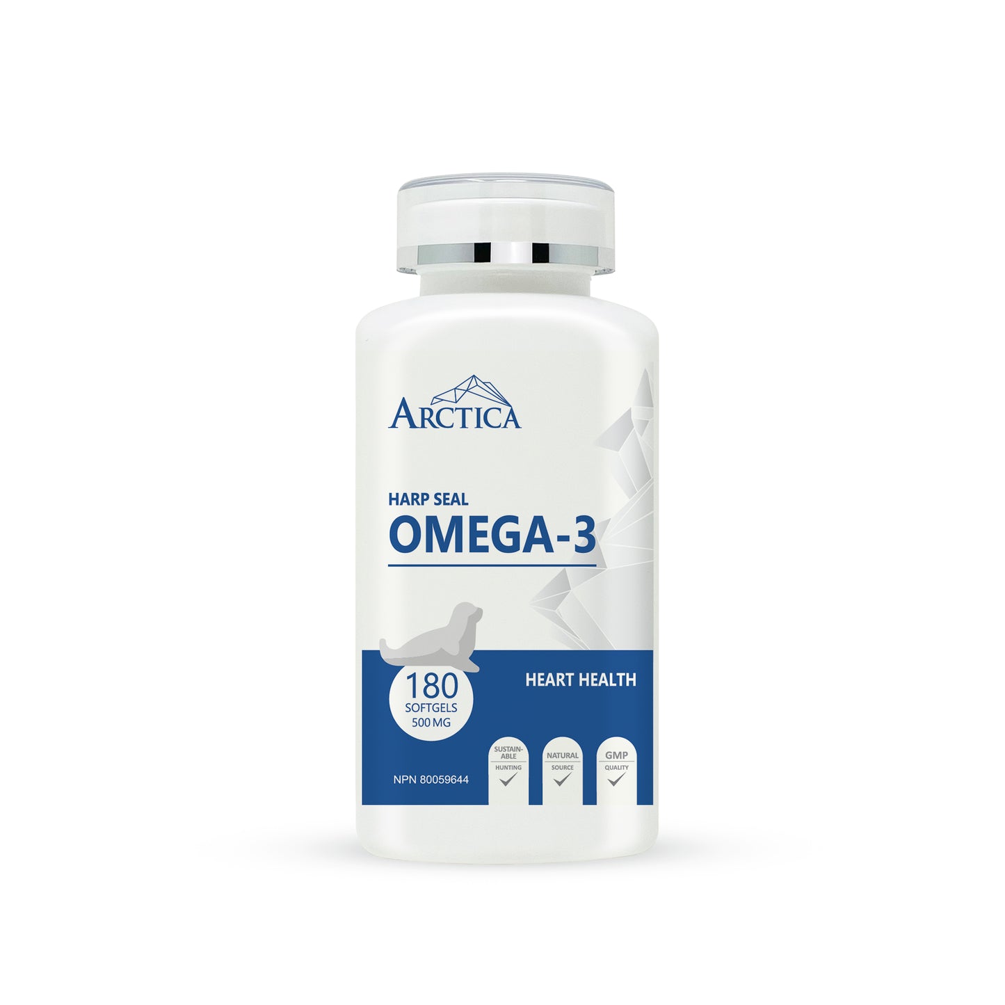 Harp Seal Oil Omega-3 Capsule, Heart Health, 500 mg × 180 softgels