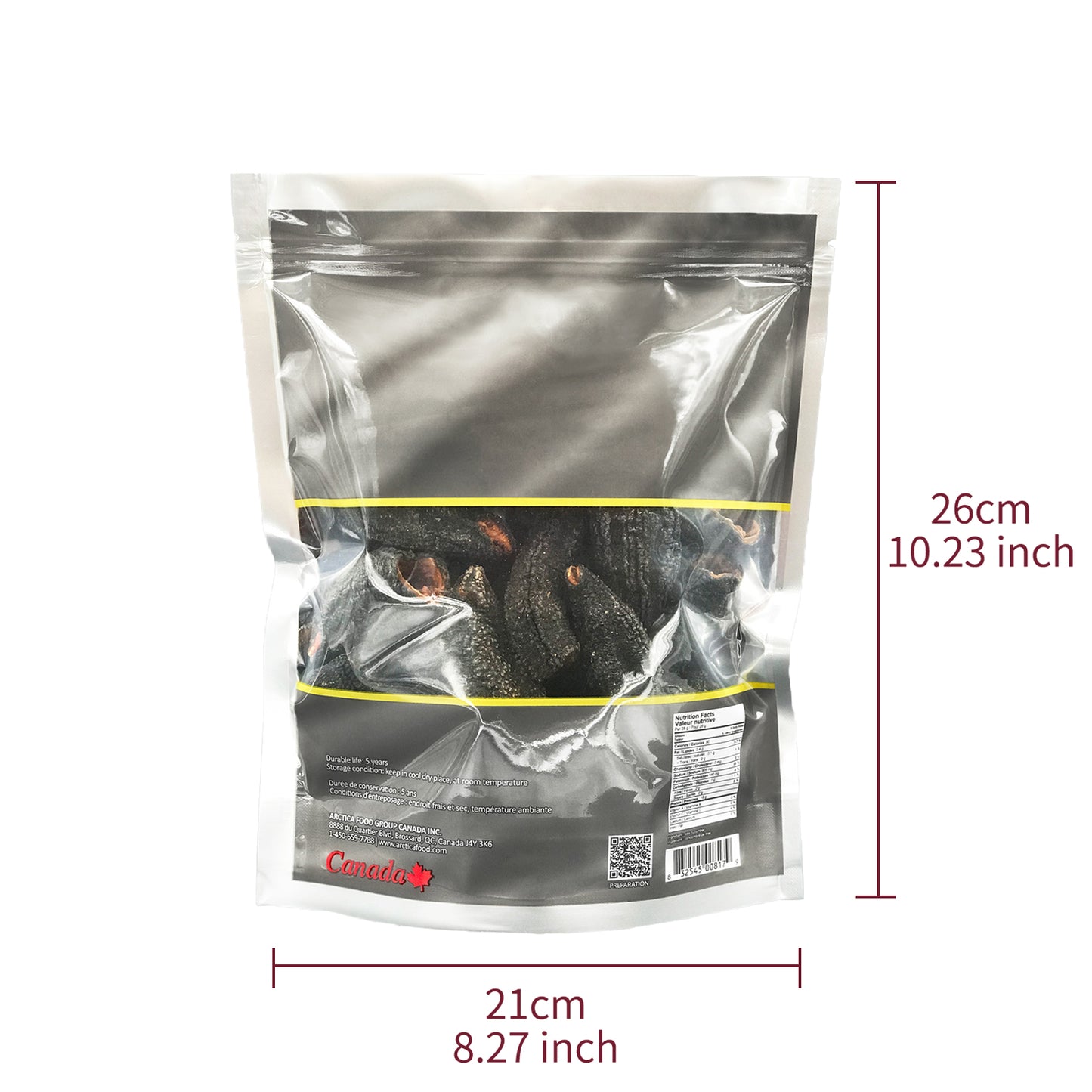 Canadian Wild Dried Sea Cucumber, PanaC Gray, 454 g